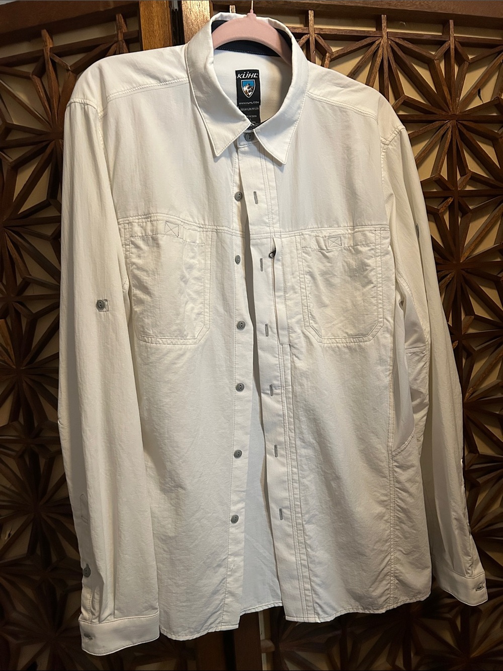 KUHL Men's White Lightweight summer weight Button-Up Shirt Large